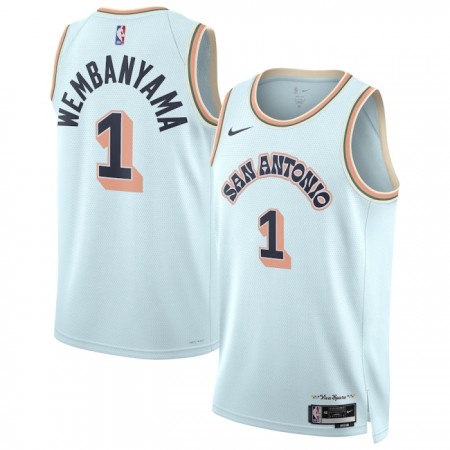 Maillot Homme San Antonio Spurs Victor Wembanyama 2024-25 Nike City Edition Bleu Swingman Maillot Homme San Antonio Spurs Victor Wembanyama 2024-25 Nike City Edition Bleu Swingman